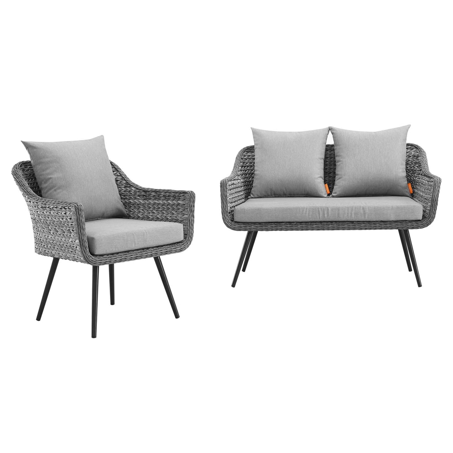 Ensemble de 2 fauteuils et causeuse en rotin pour patio extérieur Endeavor par Modway