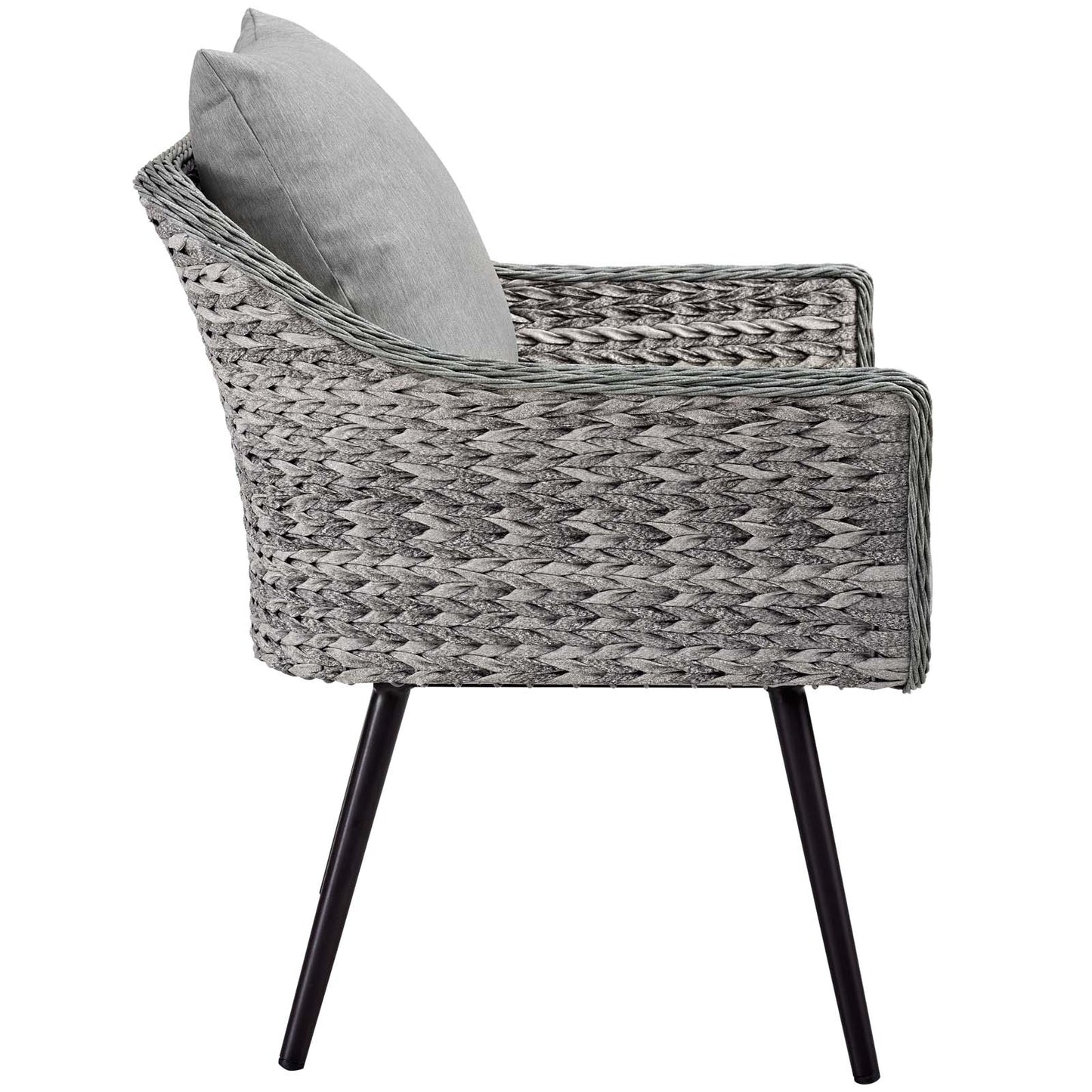 Ensemble de 3 fauteuils et causeuse en rotin pour patio extérieur Endeavor par Modway