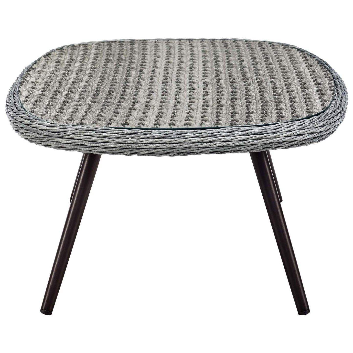 Ensemble de 3 fauteuils et table basse en rotin et osier pour patio extérieur Endeavor par Modway