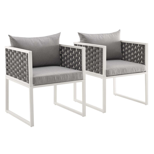 Stance Outdoor Patio Aluminum Dining Armchair Set of 2