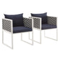 Stance Outdoor Patio Aluminum Dining Armchair Set of 2