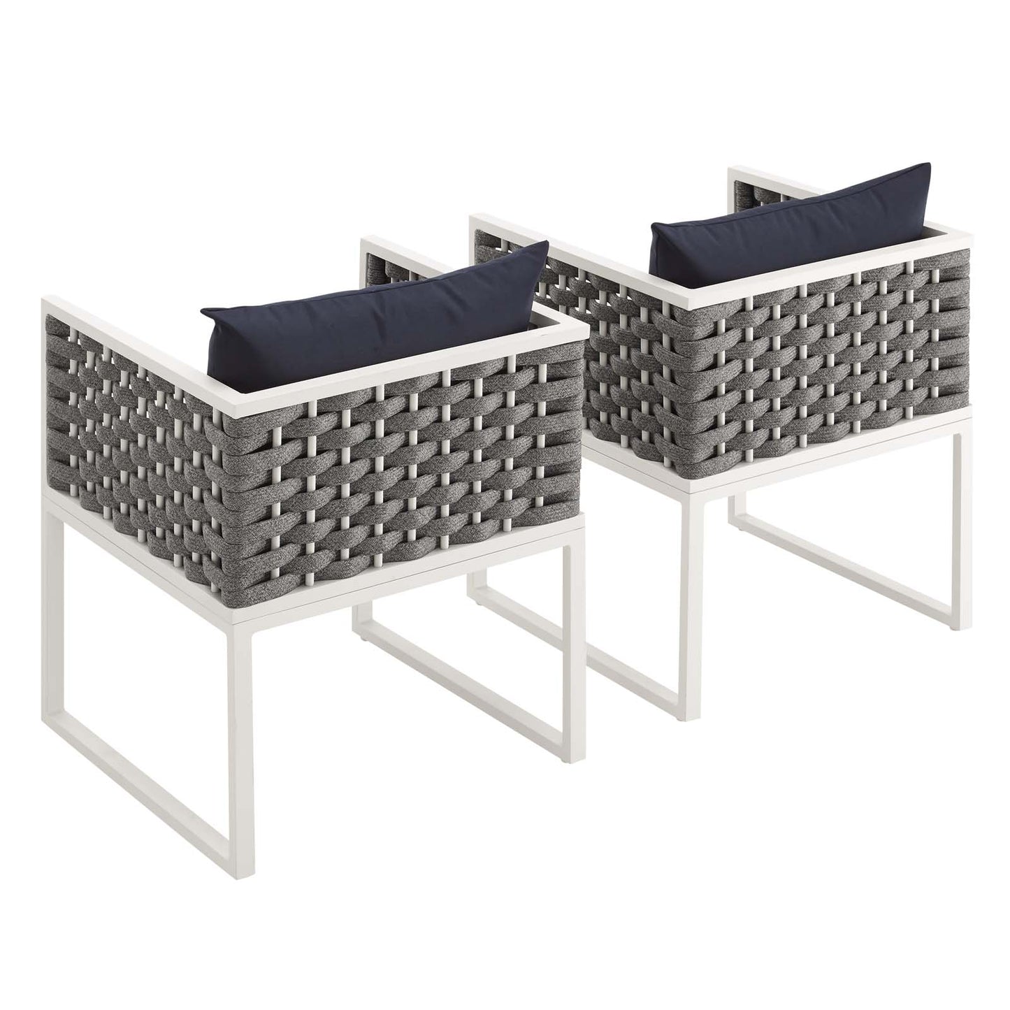 Stance Outdoor Patio Aluminum Dining Armchair Set of 2