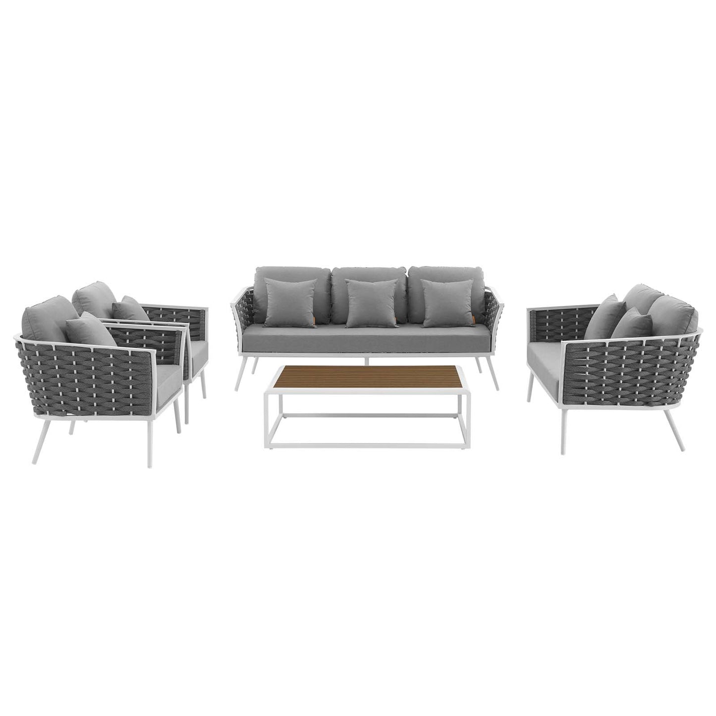 Stance 5 Piece Outdoor Patio Aluminum Sectional Sofa Set