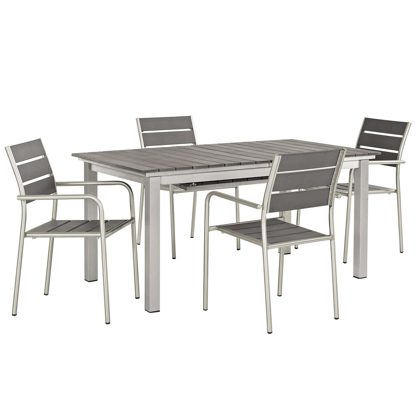 Juego de comedor de aluminio para exteriores Shore de 5 piezas de Modway