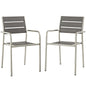 Juego de 2 sillones redondeados de aluminio para comedor de exterior Shore de Modway