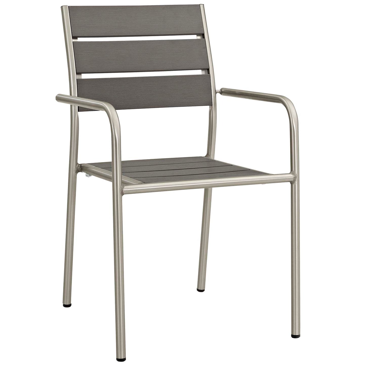 Juego de 2 sillones redondeados de aluminio para comedor de exterior Shore de Modway