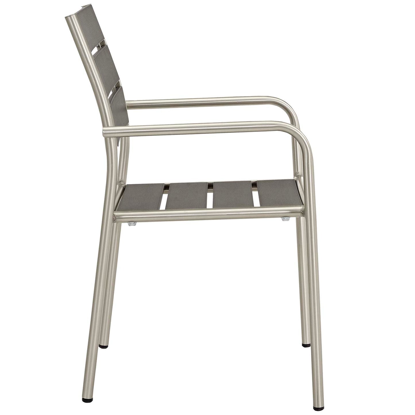 Juego de 2 sillones redondeados de aluminio para comedor de exterior Shore de Modway