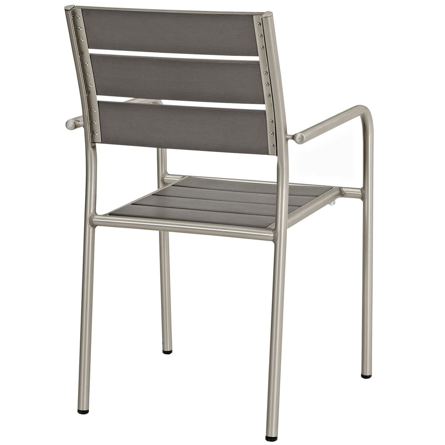 Juego de 2 sillones redondeados de aluminio para comedor de exterior Shore de Modway