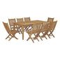 Marina 9 Piece Outdoor Patio Teak Dining Set