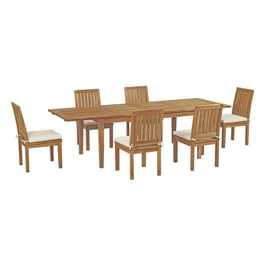 Marina 7 Piece Outdoor Patio Teak Dining Set