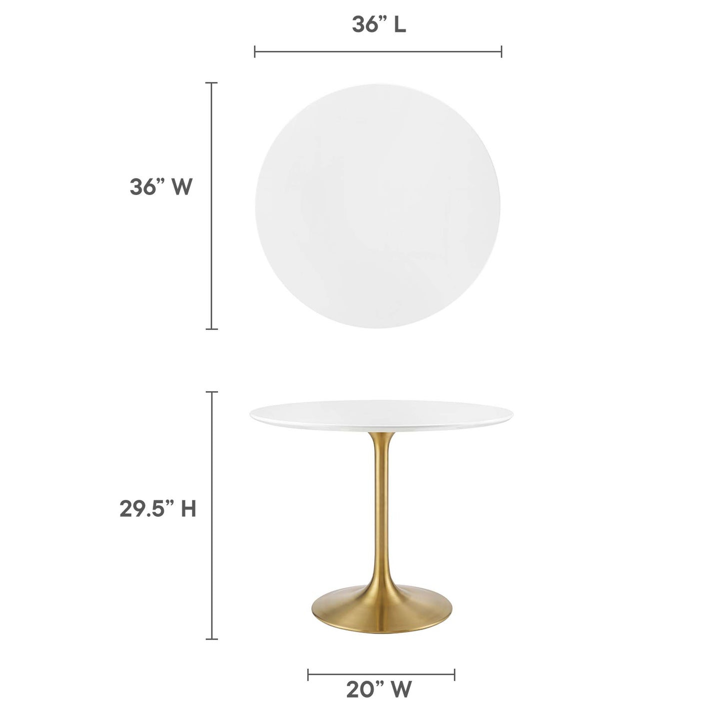 Table à manger ronde en bois Lippa 36" par Modway