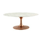 Lippa 42" Oval-Shaped Artificial Marble Coffee Table