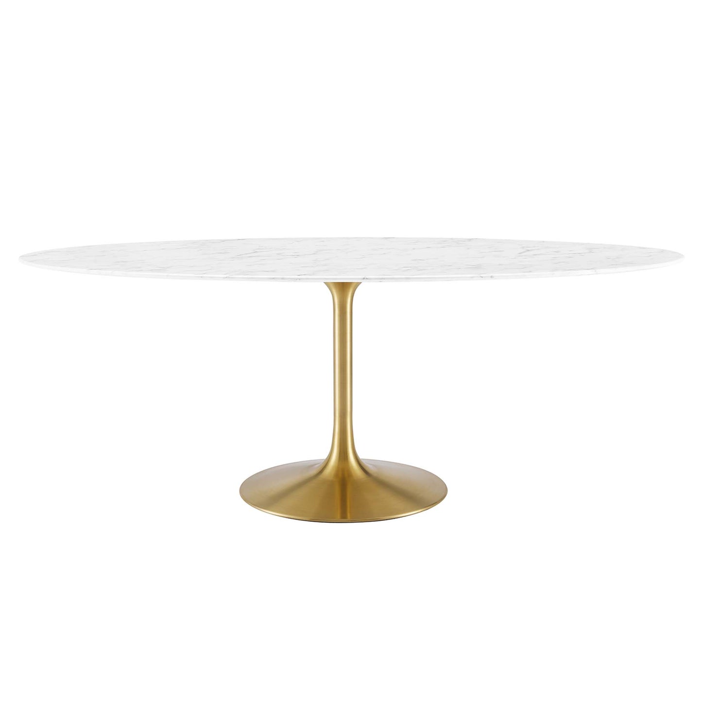 Mesa de comedor ovalada de mármol artificial Lippa de 78" de Modway