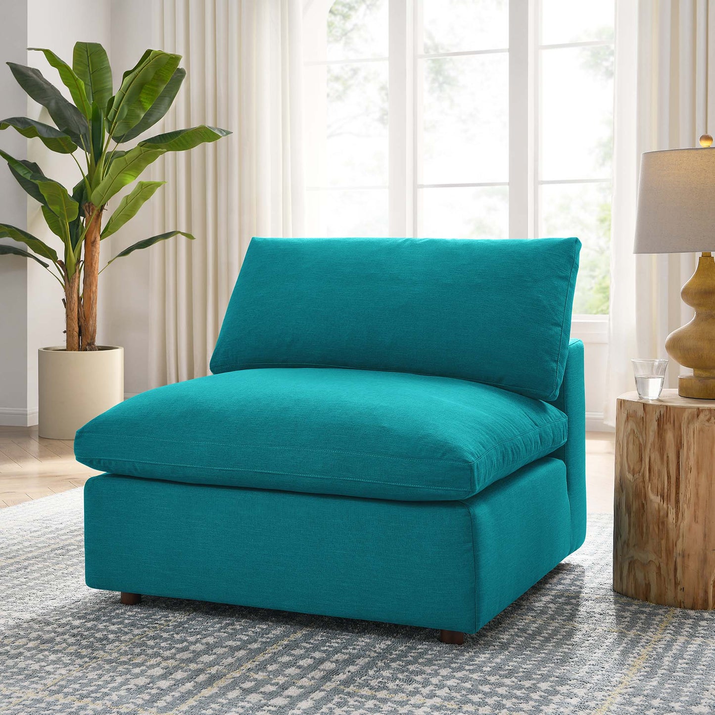 Sillón sin brazos con relleno de plumas Commix de Modway