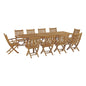 Marina 11 Piece Outdoor Patio Teak Dining Set