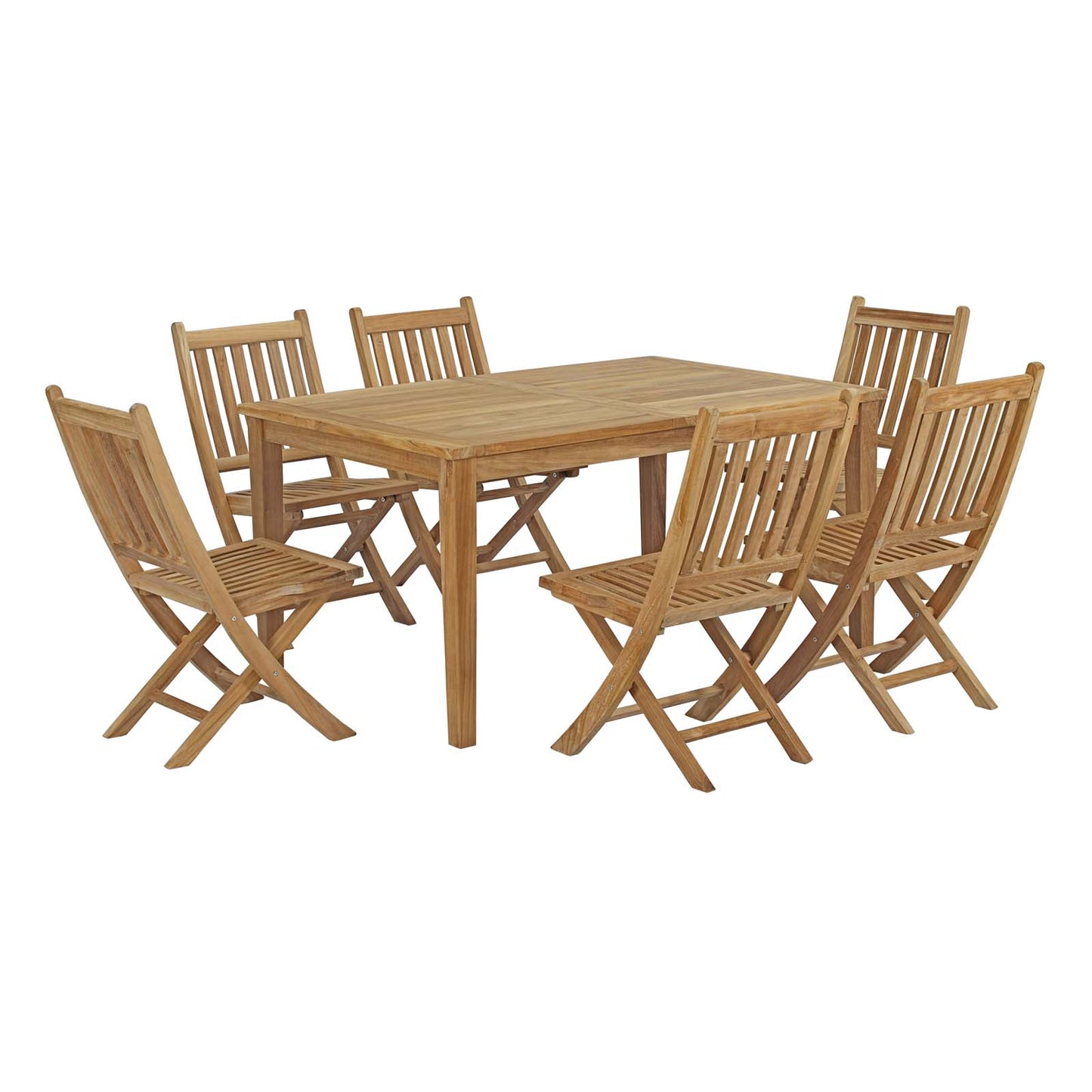 Marina 7 Piece Outdoor Patio Teak Dining Set