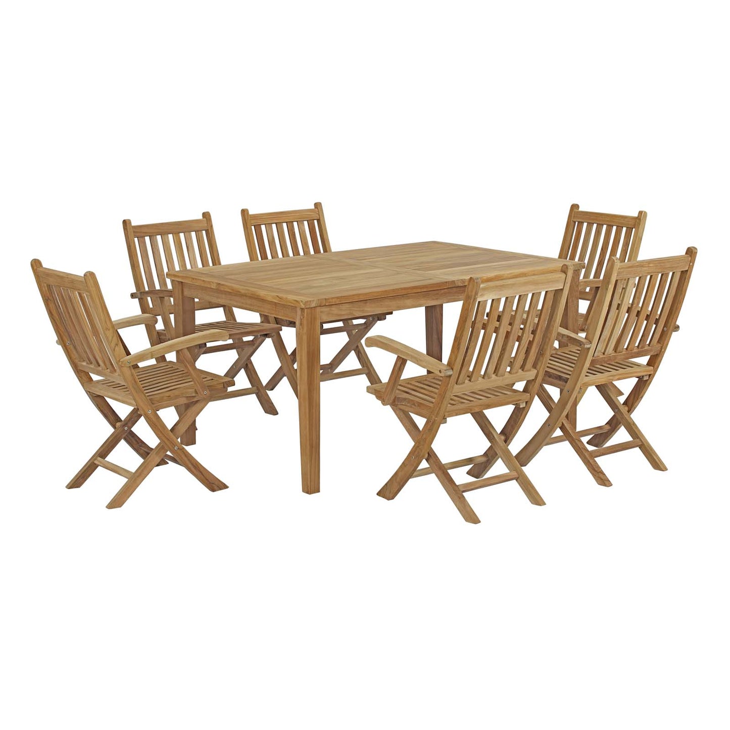 Marina 7 Piece Outdoor Patio Teak Dining Set