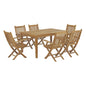 Marina 7 Piece Outdoor Patio Teak Dining Set