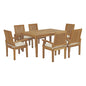 Marina 7 Piece Outdoor Patio Teak Dining Set