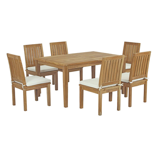 Marina 7 Piece Outdoor Patio Teak Dining Set