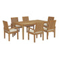 Marina 7 Piece Outdoor Patio Teak Dining Set