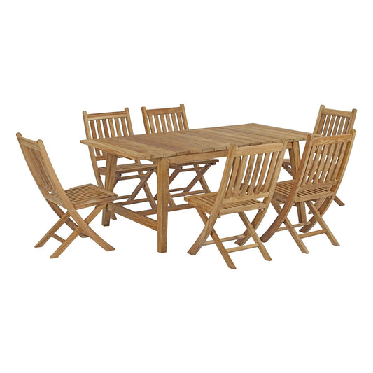 Marina 7 Piece Outdoor Patio Teak Dining Set