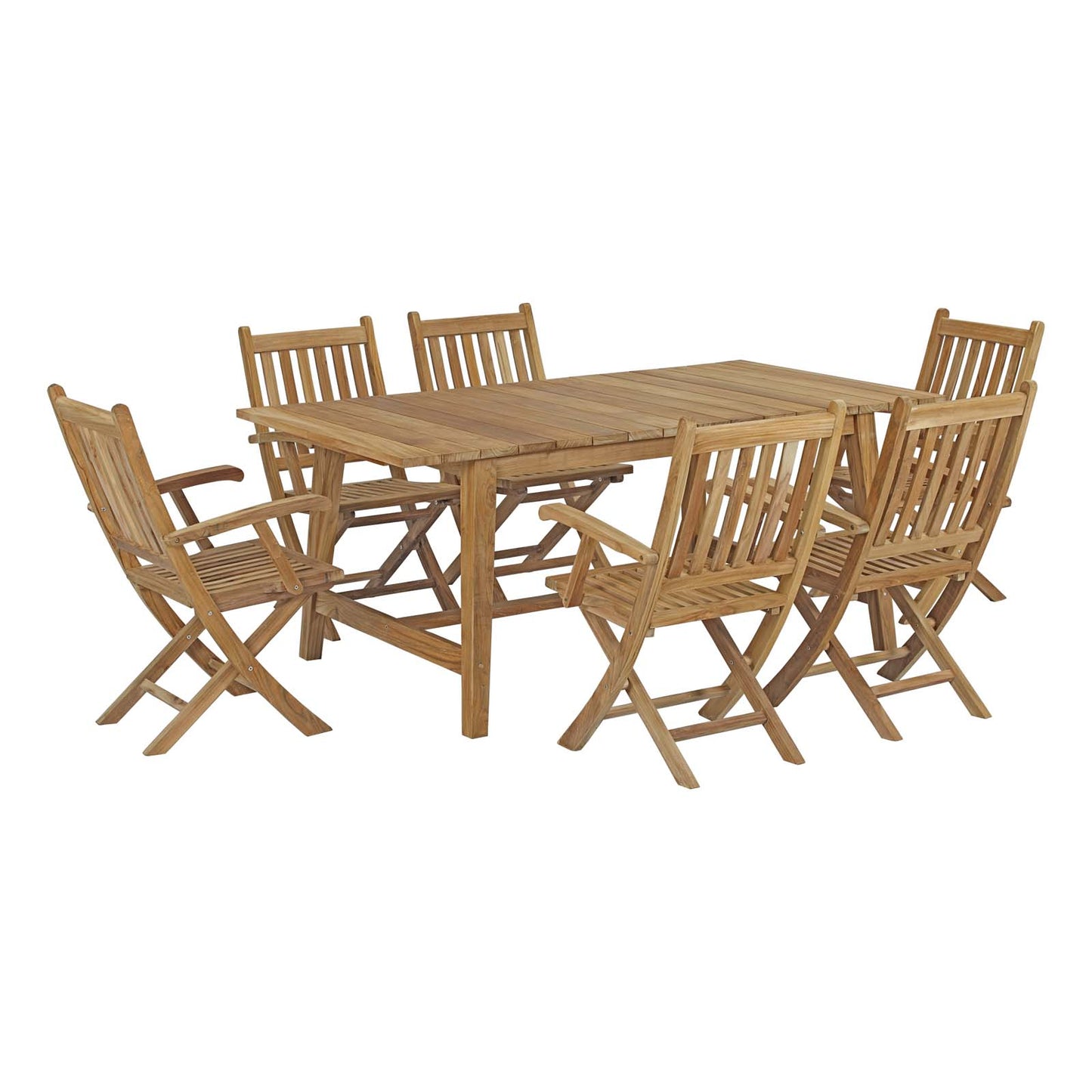 Marina 7 Piece Outdoor Patio Teak Dining Set