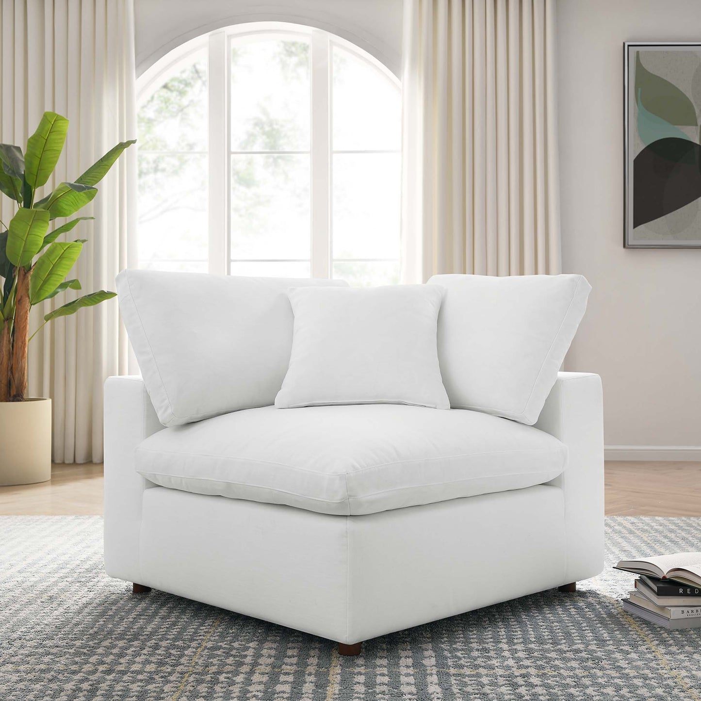 Chaise d'angle rembourrée en duvet Commix par Modway