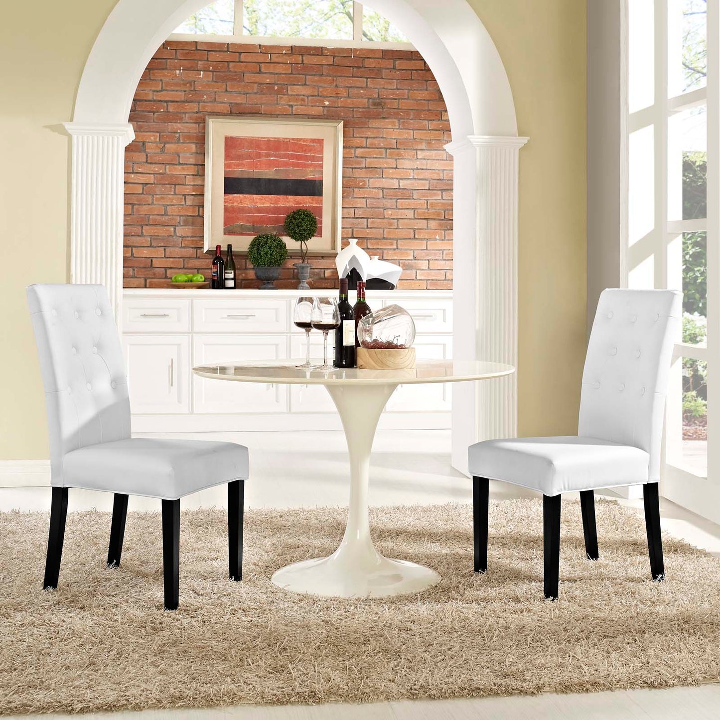 Confer Vinyl Dining Side Chair Set of 2