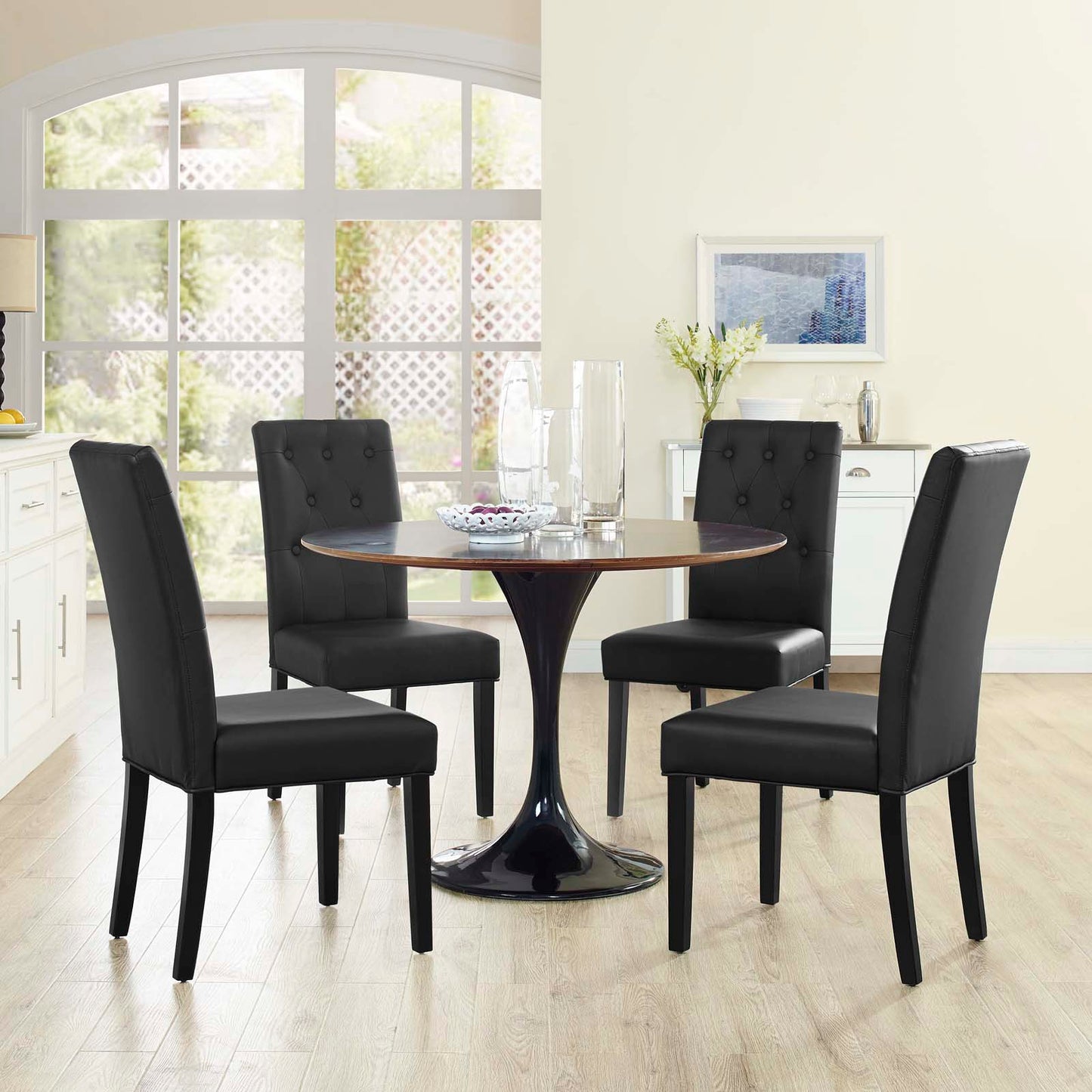 Confer Vinyl Dining Side Chair Set of 4