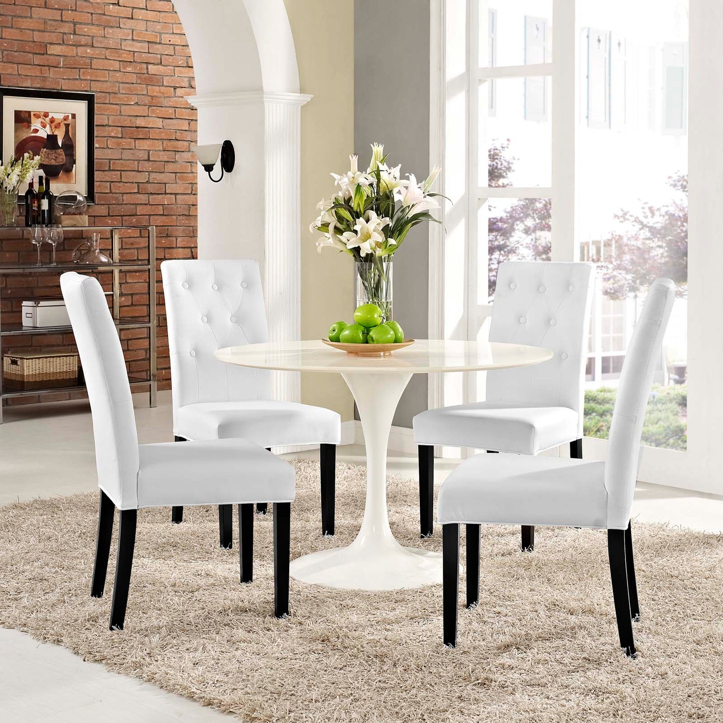 Confer Vinyl Dining Side Chair Set of 4