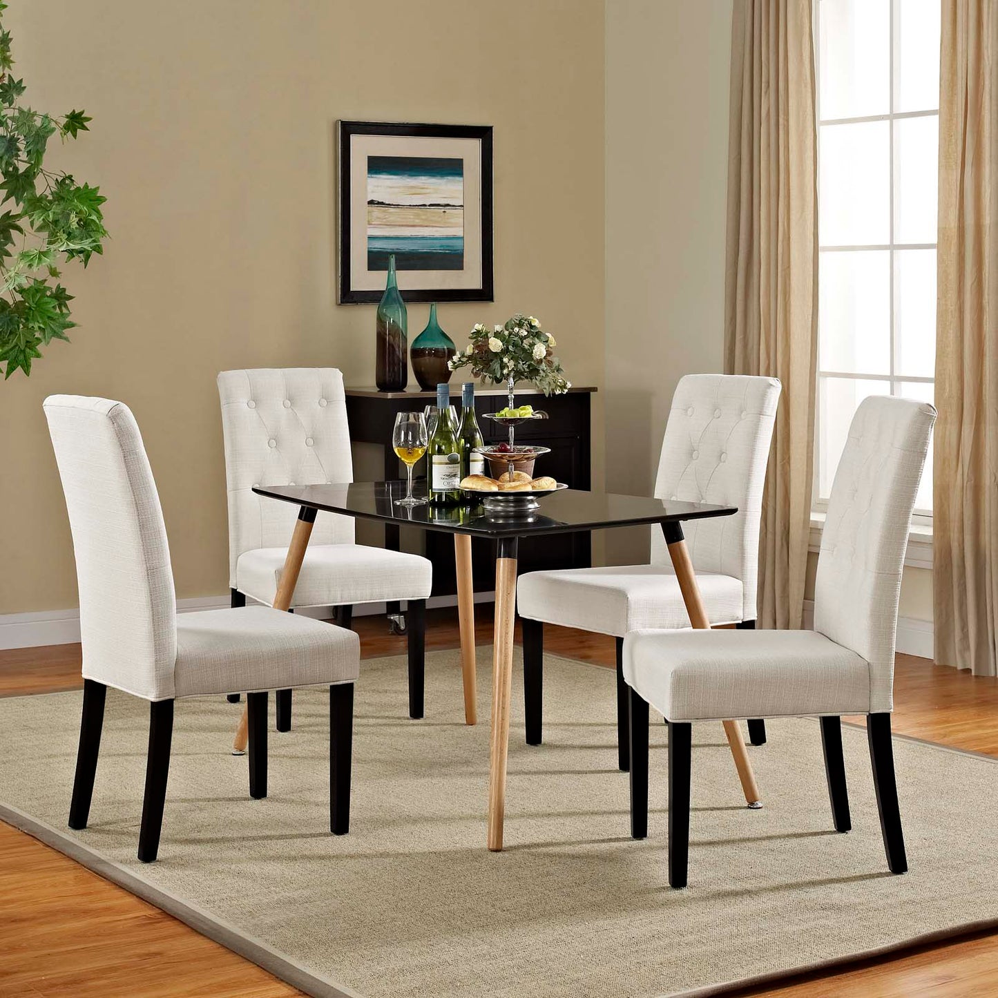 Confer Fabric Dining Side Chair Set of 4