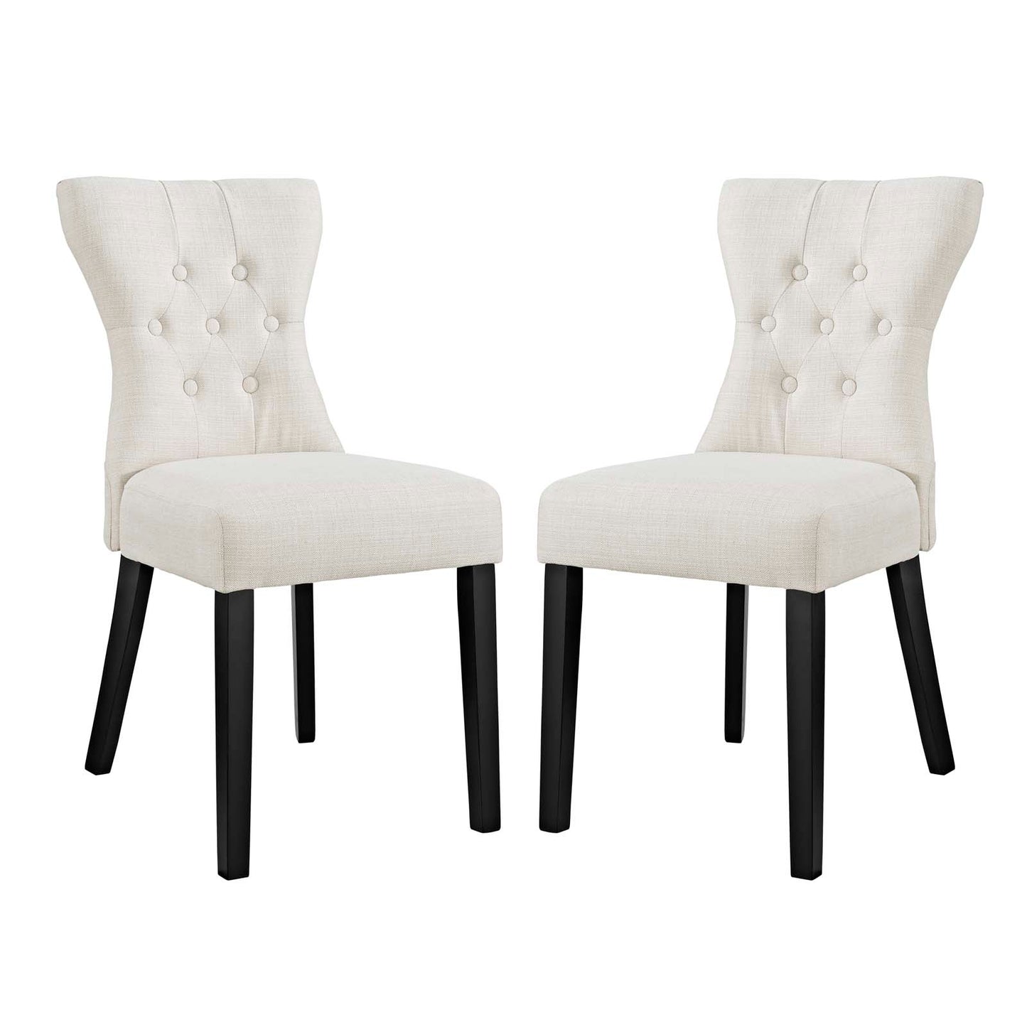 Silhouette Upholstered Fabric Dining Side Chairs Set of 2