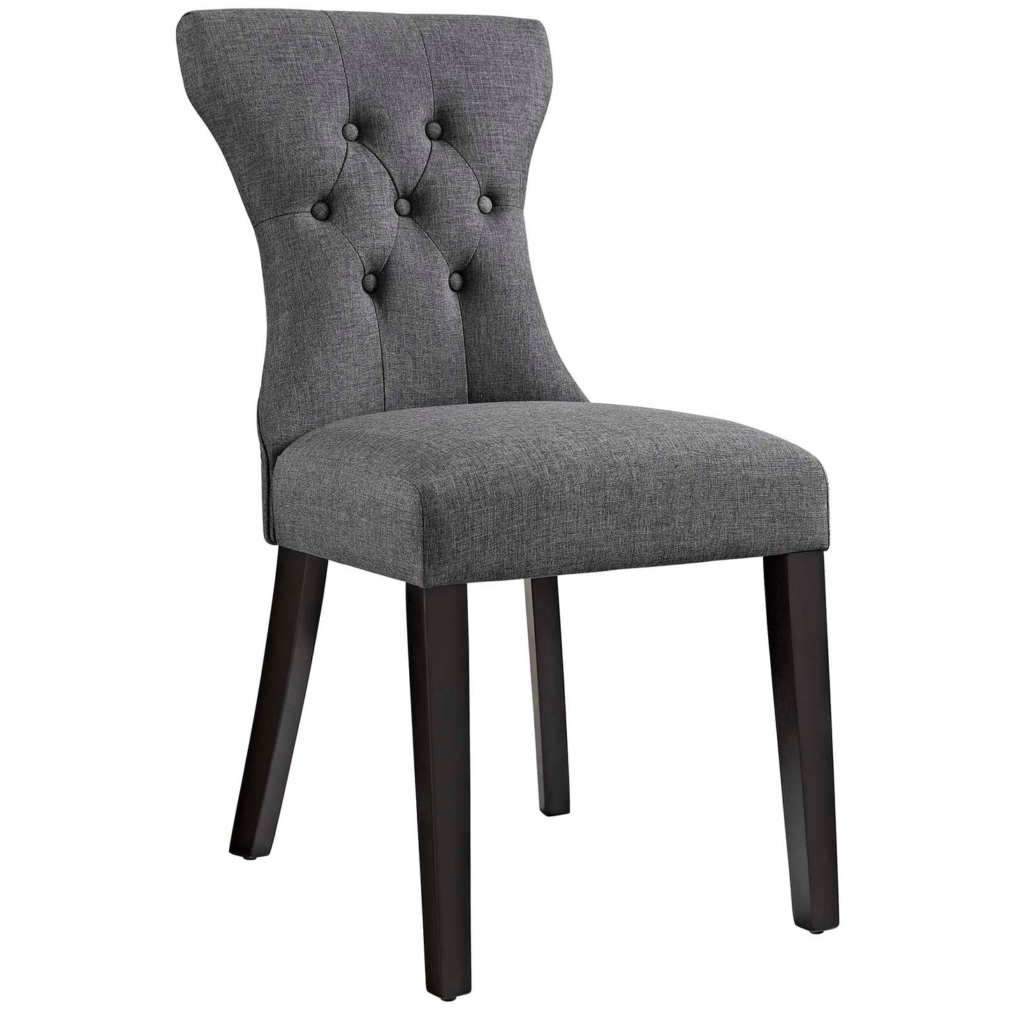 Silhouette Upholstered Fabric Dining Side Chairs Set of 2