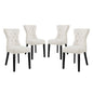 Silhouette Upholstered Fabric Dining Side Chairs Set of 4