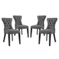 Silhouette Upholstered Fabric Dining Side Chairs Set of 4