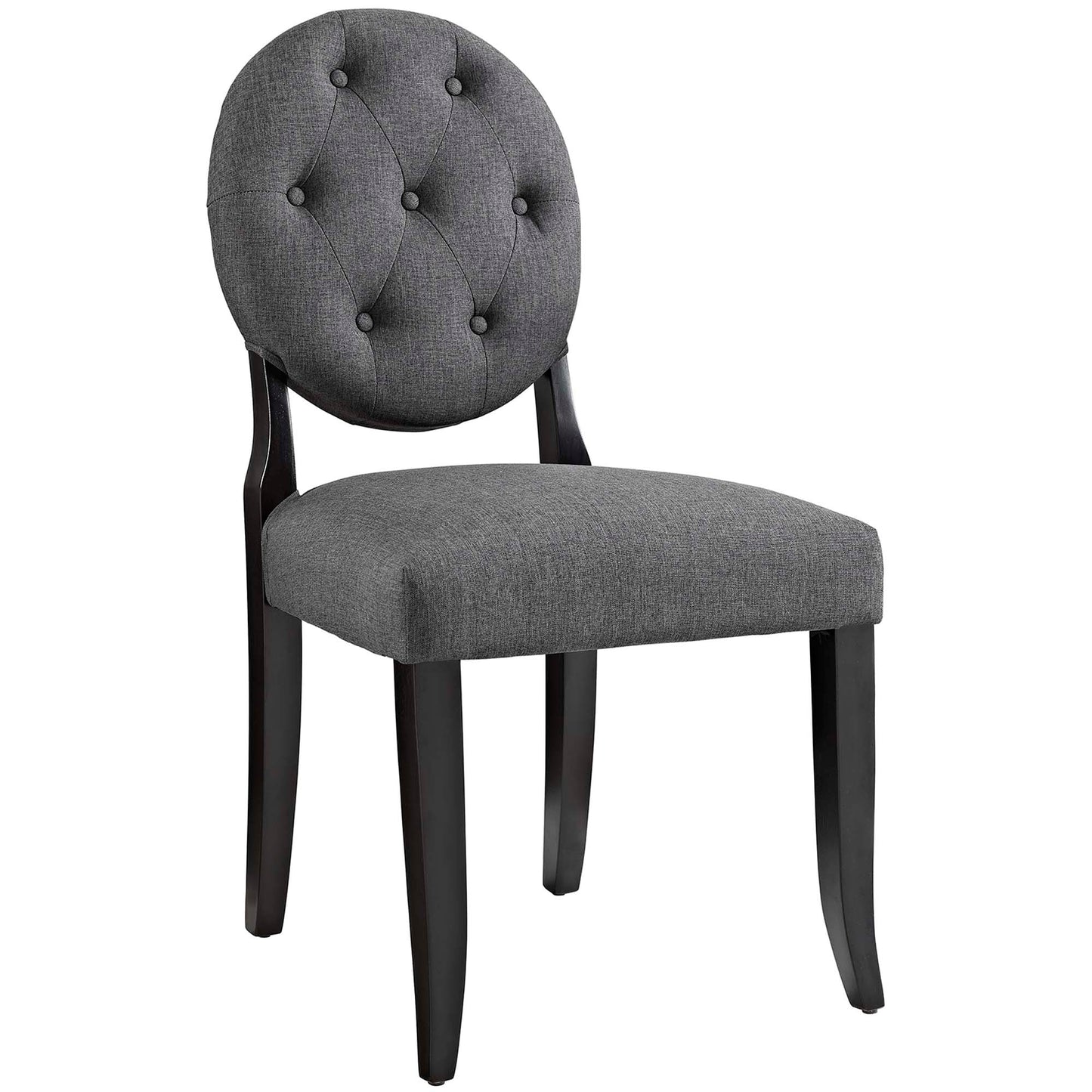 Button Upholstered Fabric Dining Side Chair Set of 2