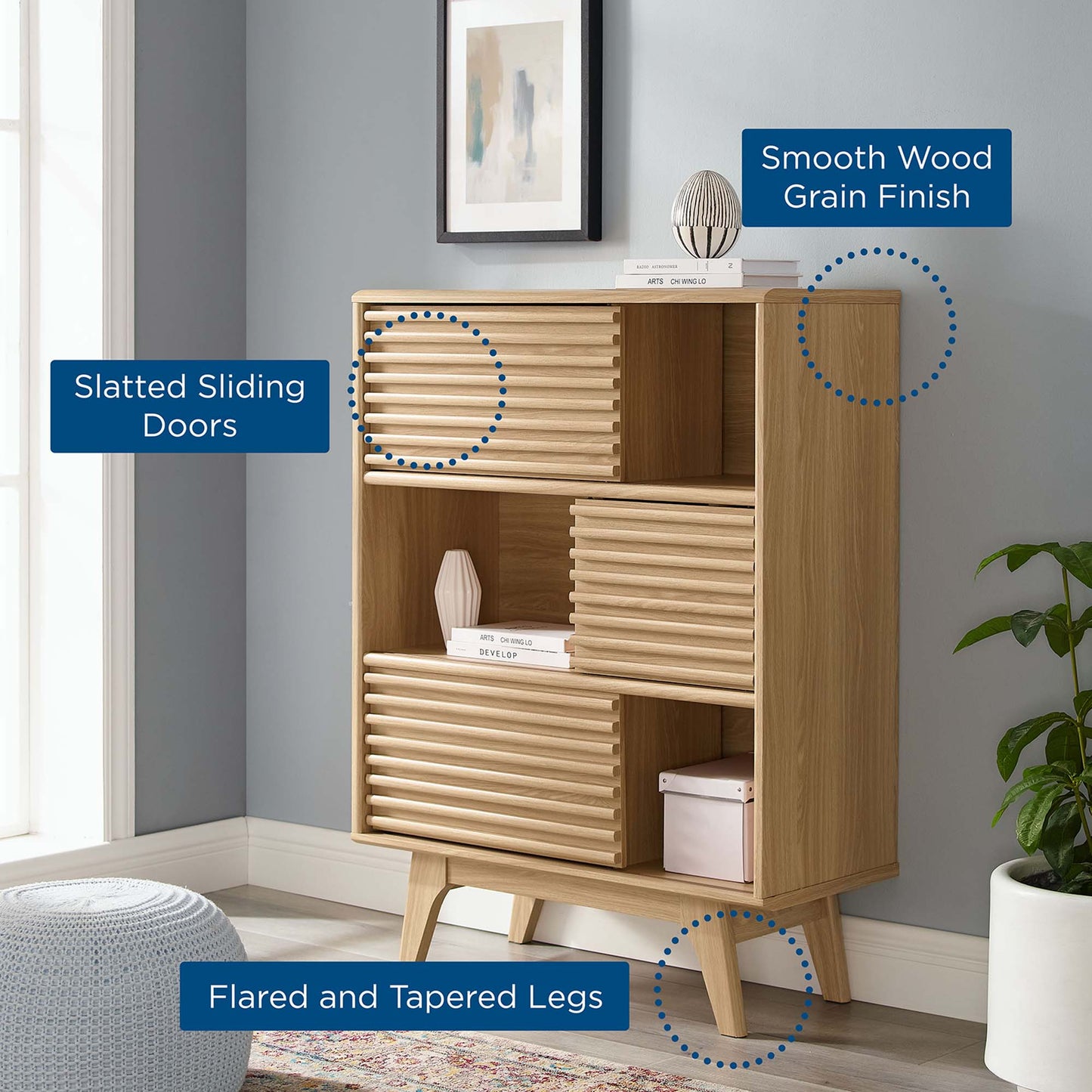 Render Three-Tier Display Storage Cabinet Stand