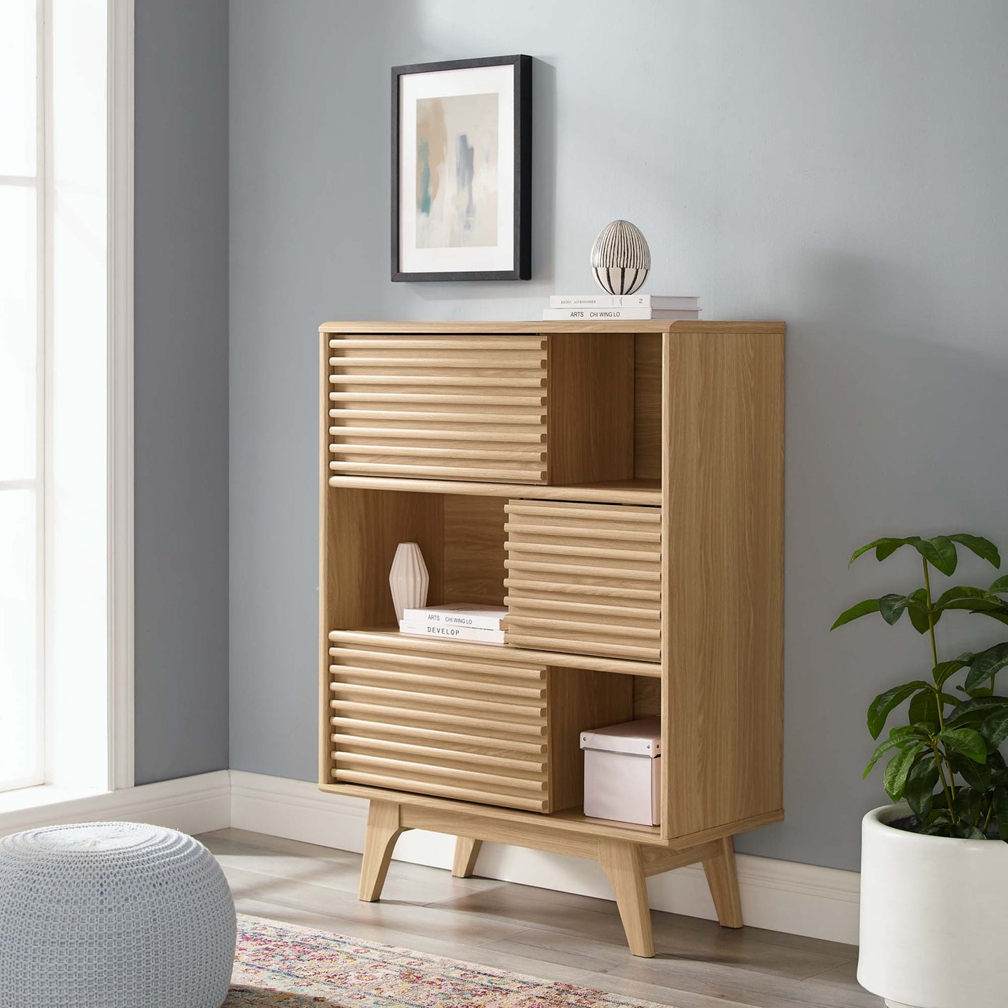 Render Three-Tier Display Storage Cabinet Stand