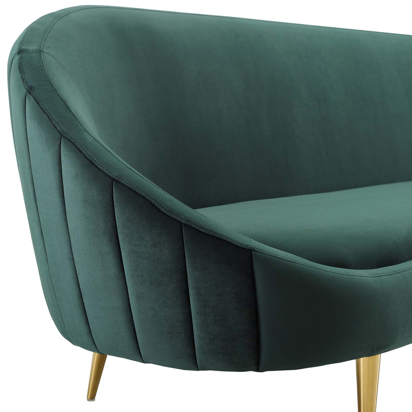 Sublime Vertical Curve Back Performance Velvet Sofa