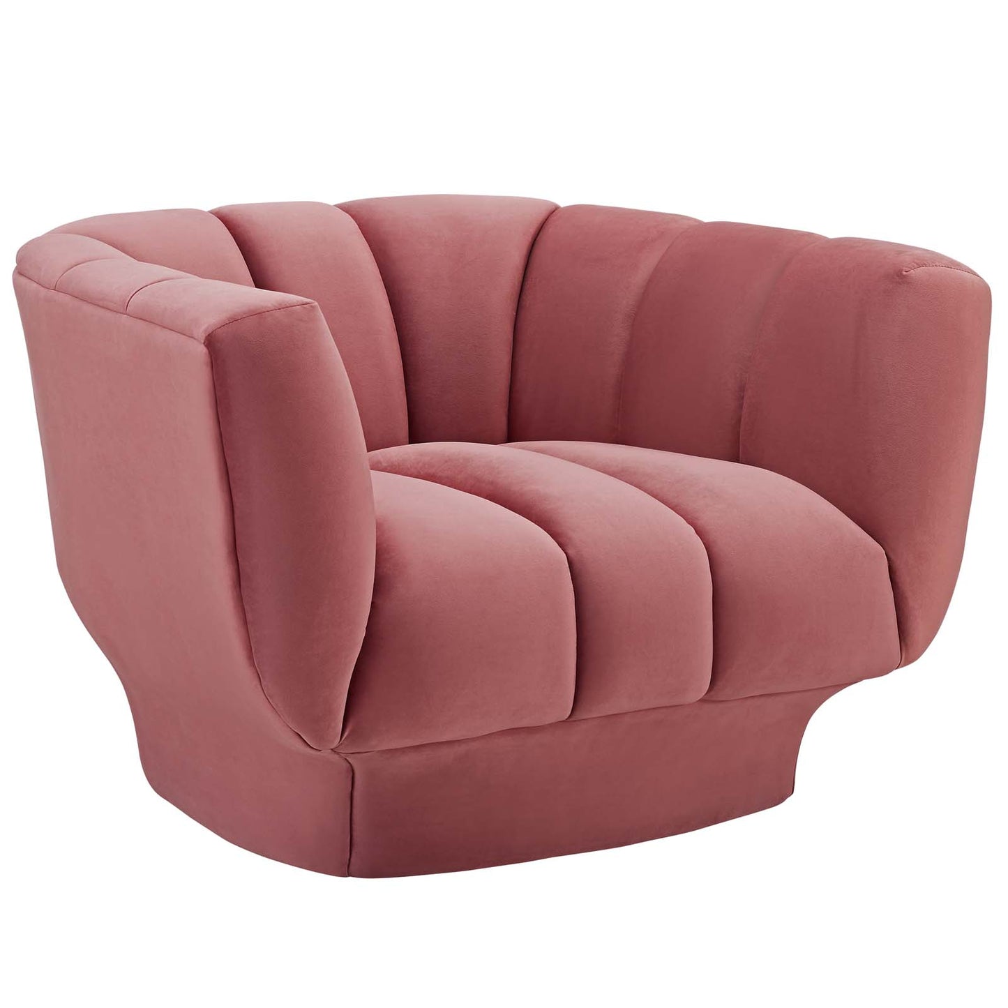 Fauteuil capitonné en velours haute performance avec canal vertical de chez Entertain par Modway