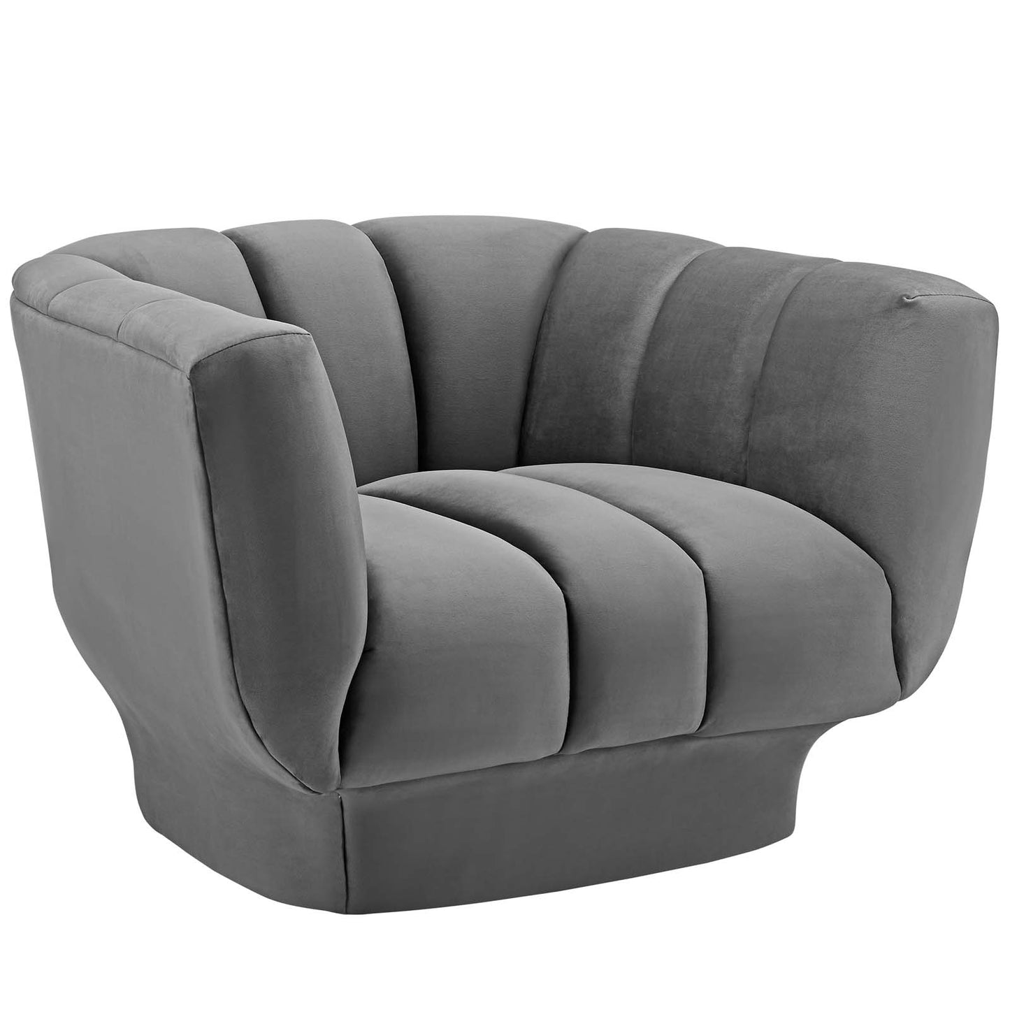 Fauteuil capitonné en velours haute performance avec canal vertical de chez Entertain par Modway