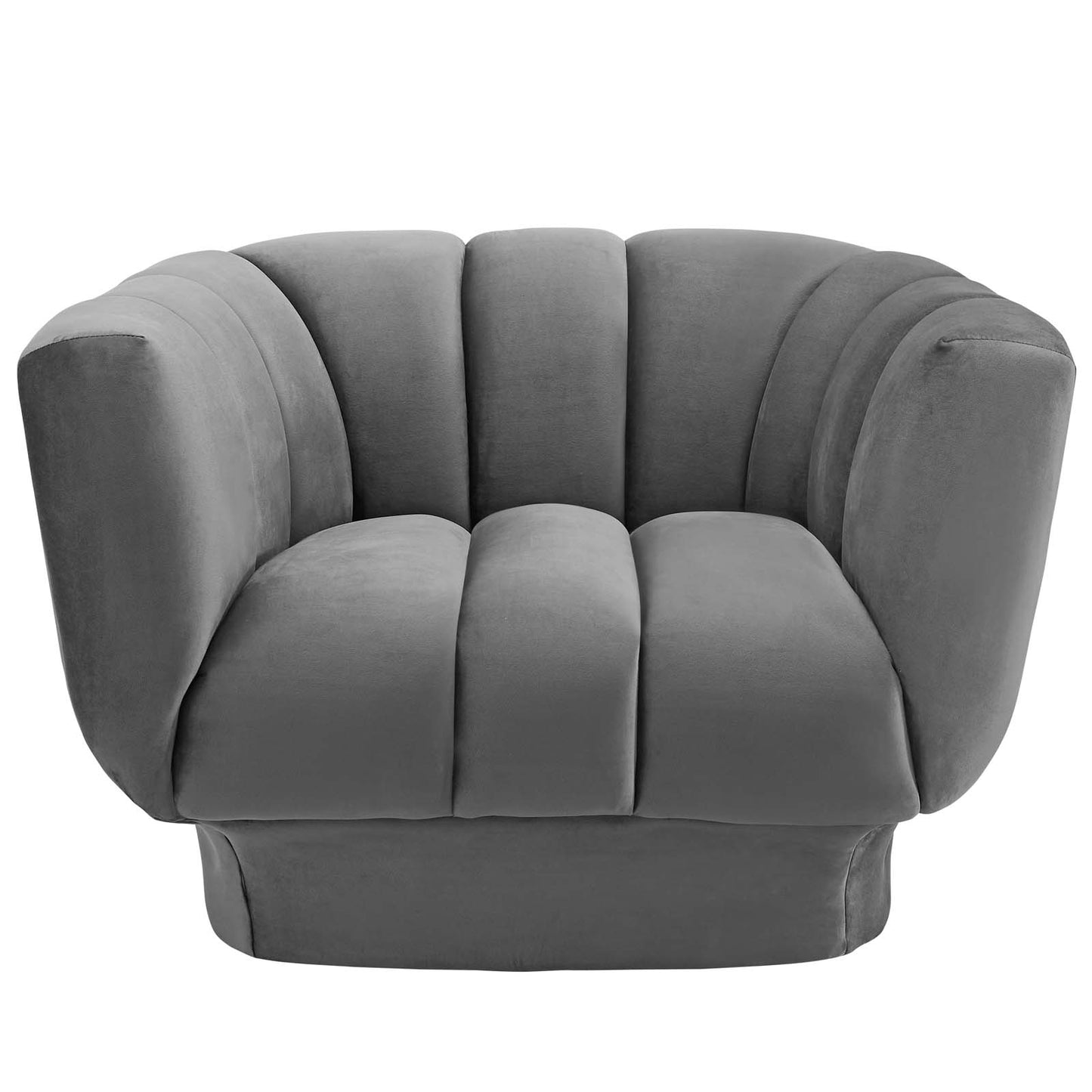 Fauteuil capitonné en velours haute performance avec canal vertical de chez Entertain par Modway