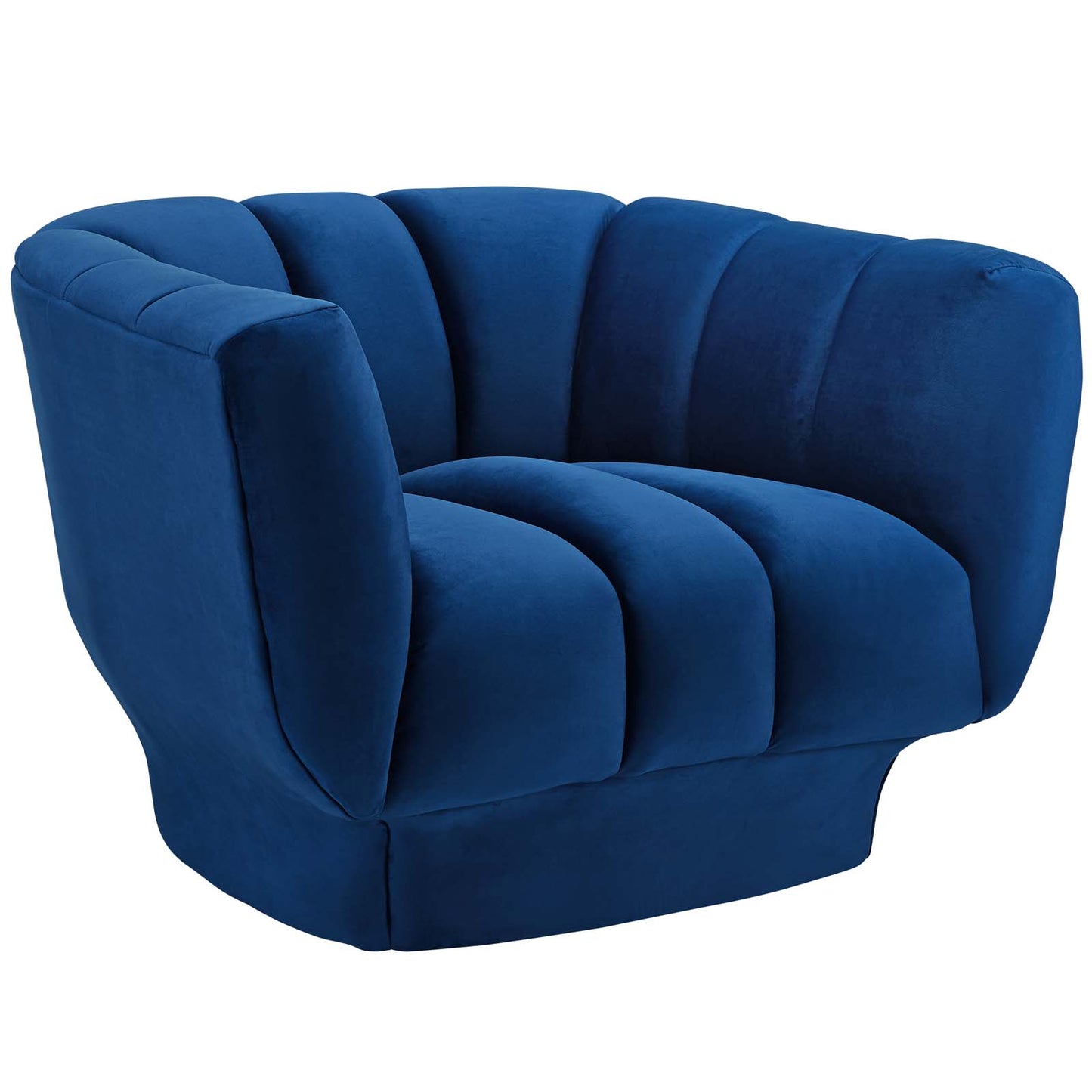 Fauteuil capitonné en velours haute performance avec canal vertical de chez Entertain par Modway