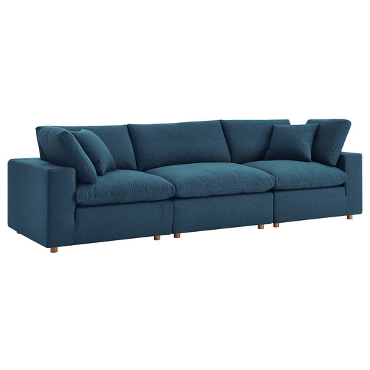 Commix 3 Piece Down Filled Overstuffed Sectional Sofa Set