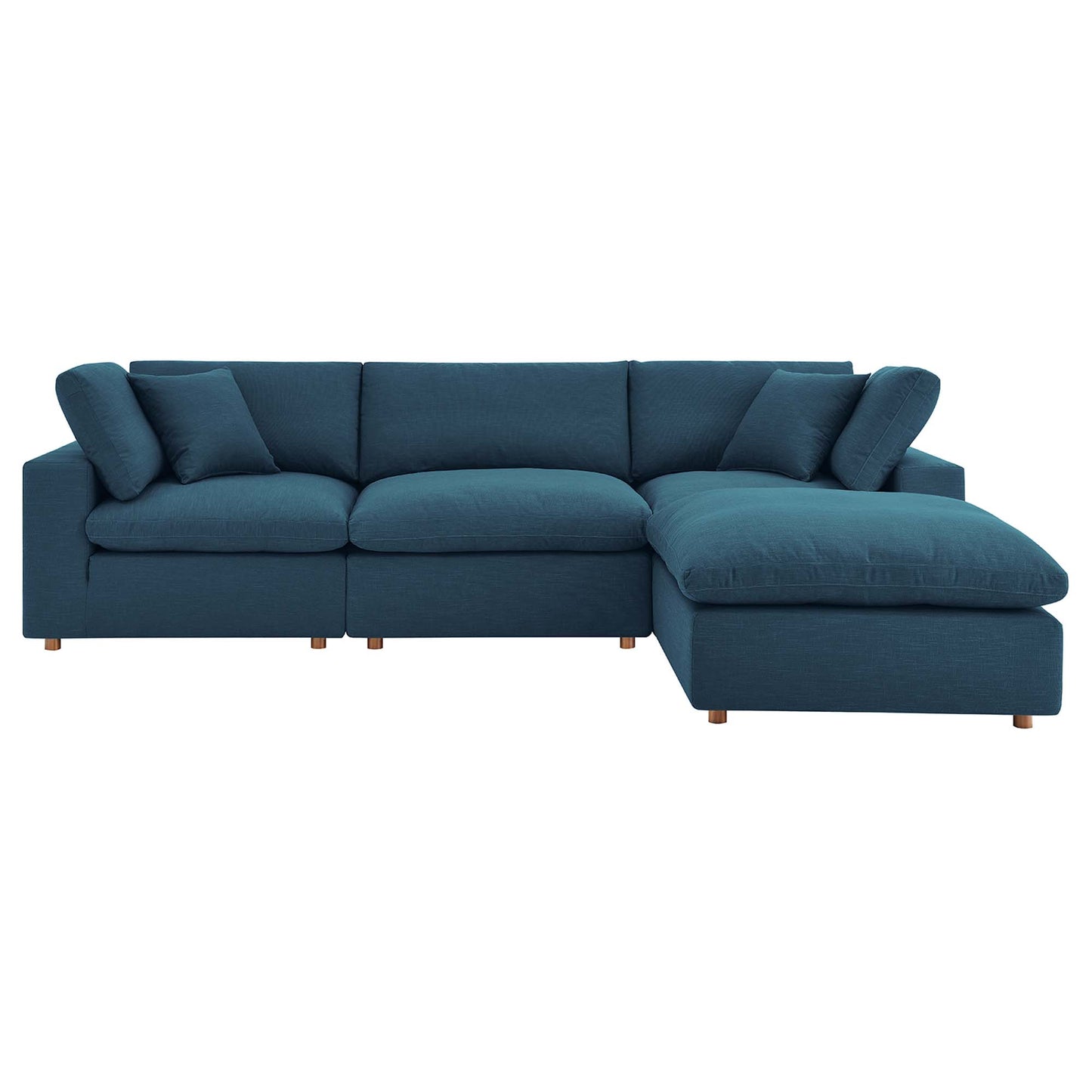 Commix 4 Piece Down Filled Overstuffed Sectional Sofa Set