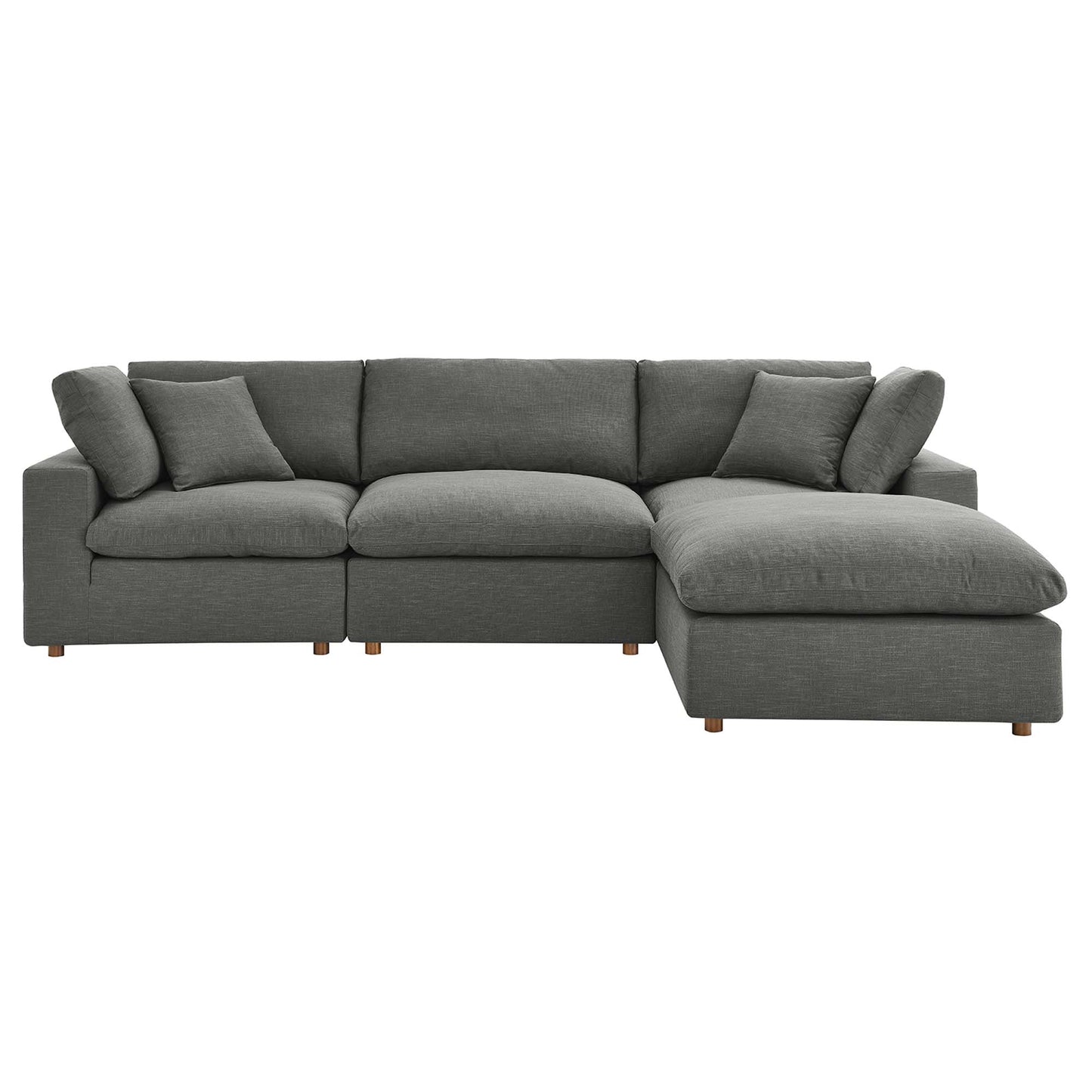 Commix 4 Piece Down Filled Overstuffed Sectional Sofa Set