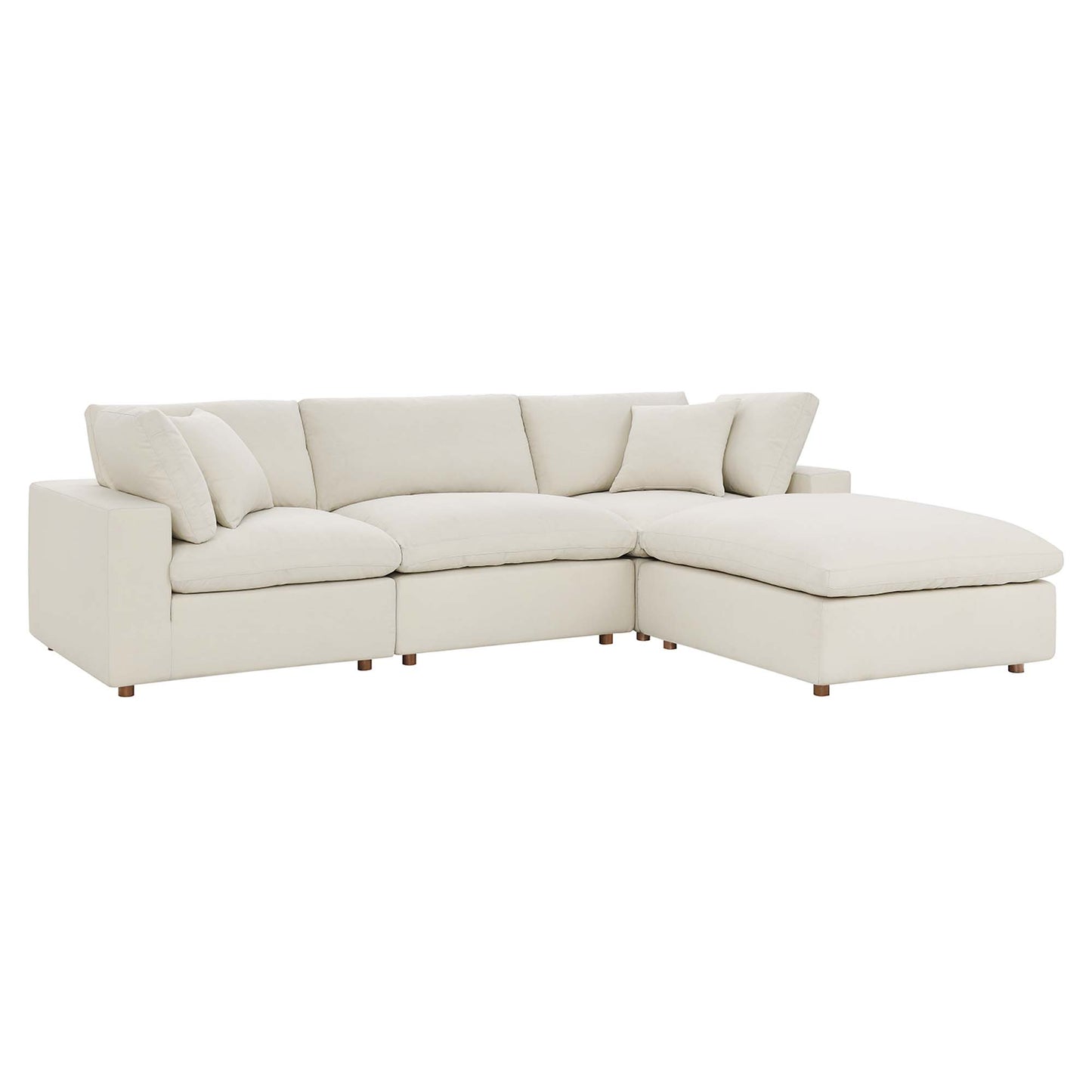 Commix 4 Piece Down Filled Overstuffed Sectional Sofa Set