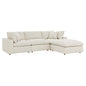 Commix 4 Piece Down Filled Overstuffed Sectional Sofa Set