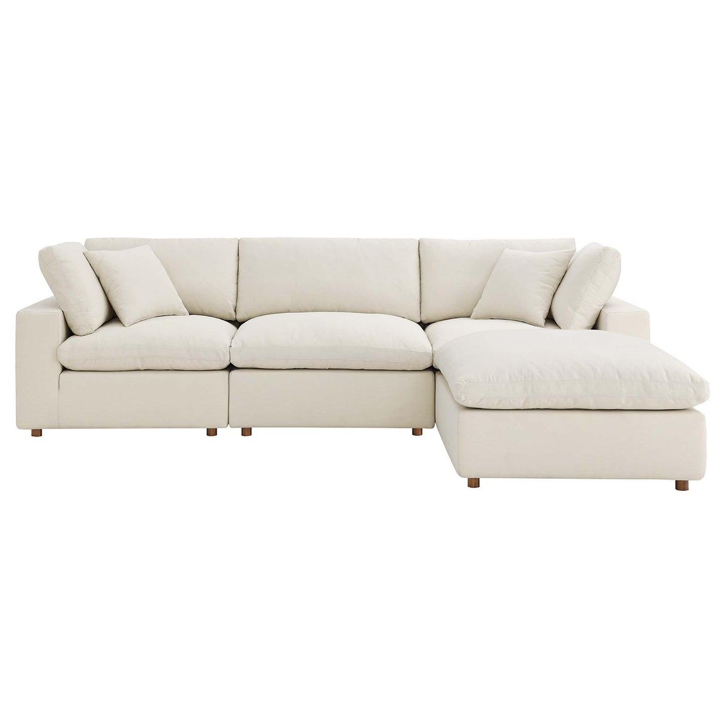 Commix 4 Piece Down Filled Overstuffed Sectional Sofa Set